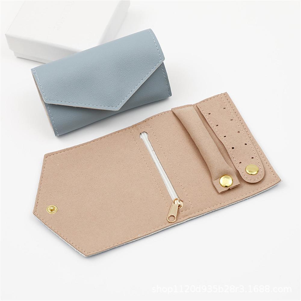 Solid Color PU Jewelry Display Bag Jewelry Display Earring Organizer Necklace Ring Bag Travel
