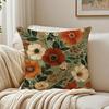 Retro Large Floral Polka Dots Pillow Case Organic Short Plush Cushion Covers Breathable Washable WrinkleResistant