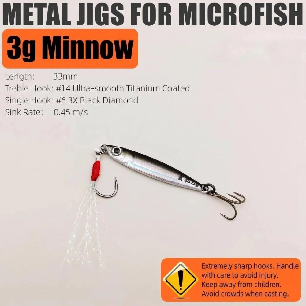 Artificial Bait Metal Jig Bait 5g Weight Bionic Lure Micro Treble Hook Bait Root Fishing