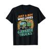 Boys Garbage Truck T Shirt vintage Washed Unisex Casual fashion Stylish Slightly graphic streetwear Versatile