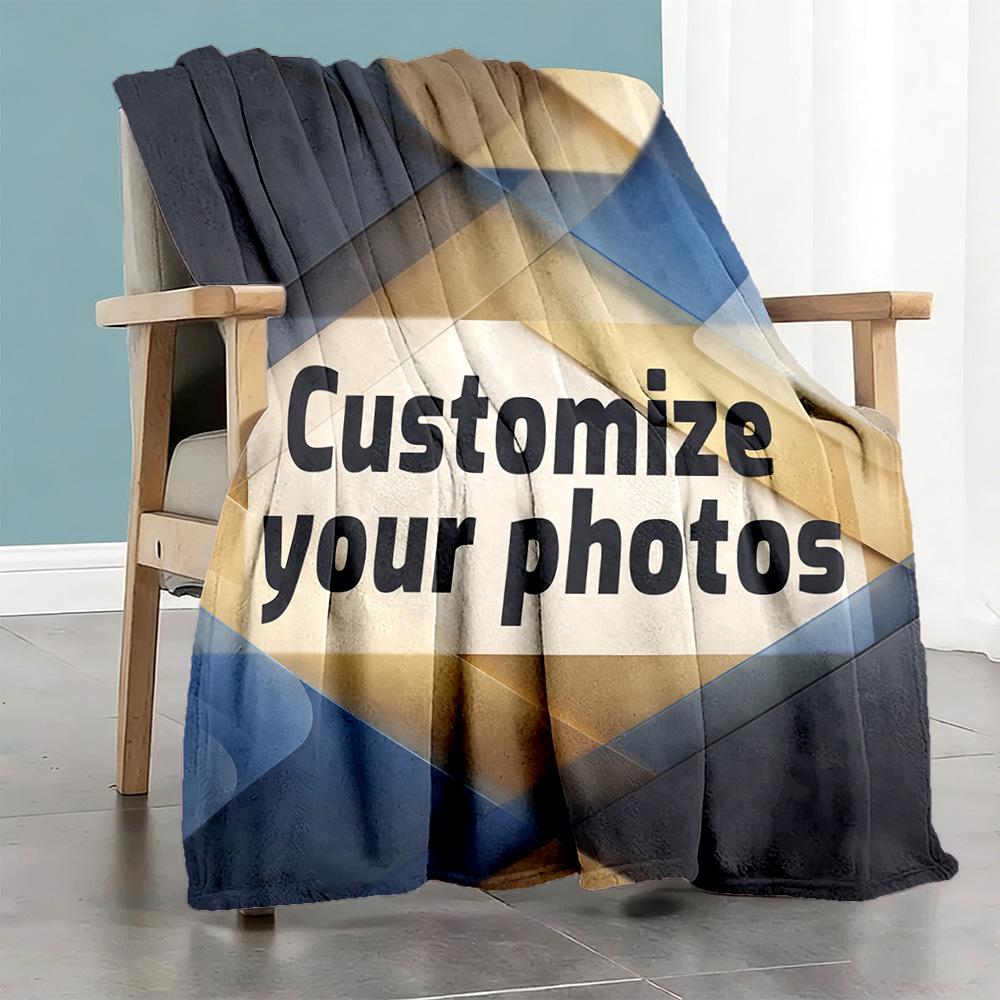 Customize Photo Personalized photos Blanket Cozy Customizable Blanket Ultra-Soft Throw For Nap Sofa Office Chair Bedding Four Seasons Universal