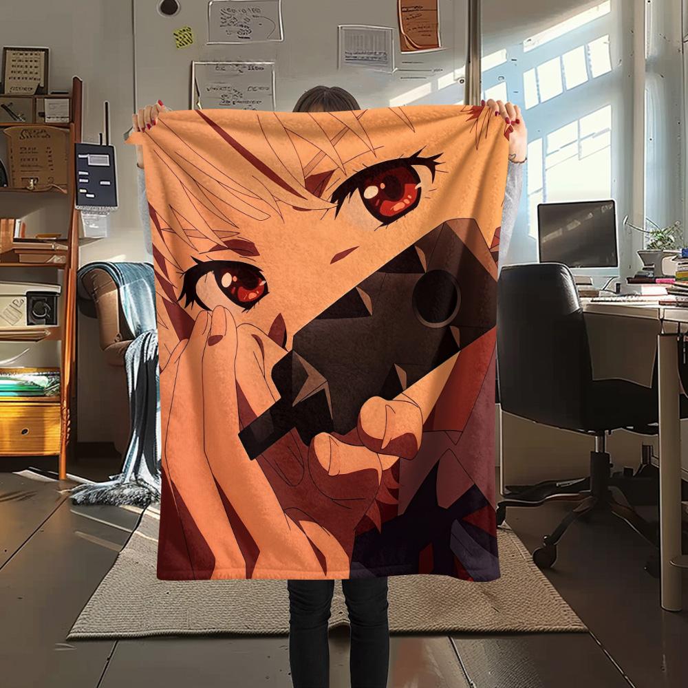 Chisato Nishikigi Print Flannel Blanket, High quality Comfortable for All Seasons, Home Decor, Warmth and Comfort