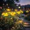 Warm Light Solar Garden Stake Lights Waterproof LED Flower Lights Outdoor Decor for Lawn Patio Backyard Pathway Walkway Night Illumination Yellow