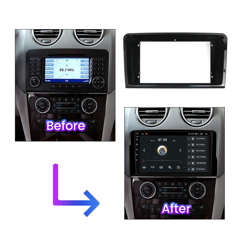 Рамка для установки автомагнитолы 9 дюймов с canbus, подходит для Mercedes Benz ML W164 GL 320 ML350 ML500 X164 GL350 GL450 2005-2009