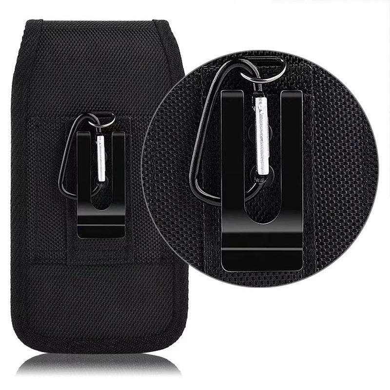 Holster Case Carrying Cell Phone Holder Rugged Black Nylon Holster Pouch for Mobile Phone