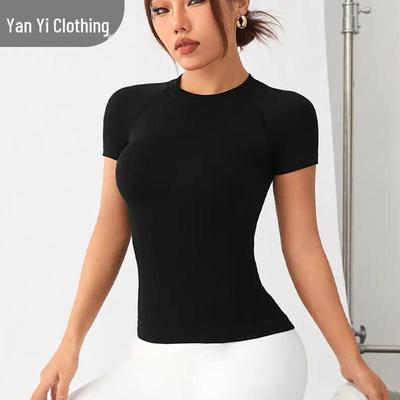 Топ спортивный с коротким рукавом для женщин с эффектом похудения Nude Feel - Идеально подходит для бега, пилатеса и йоги