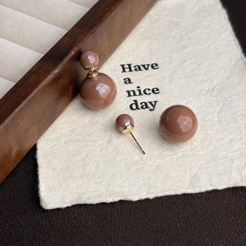 High sense two wearing pearl temperament earrings colorful niche versatile fashion stud earrings classic elegance colorful earrings women