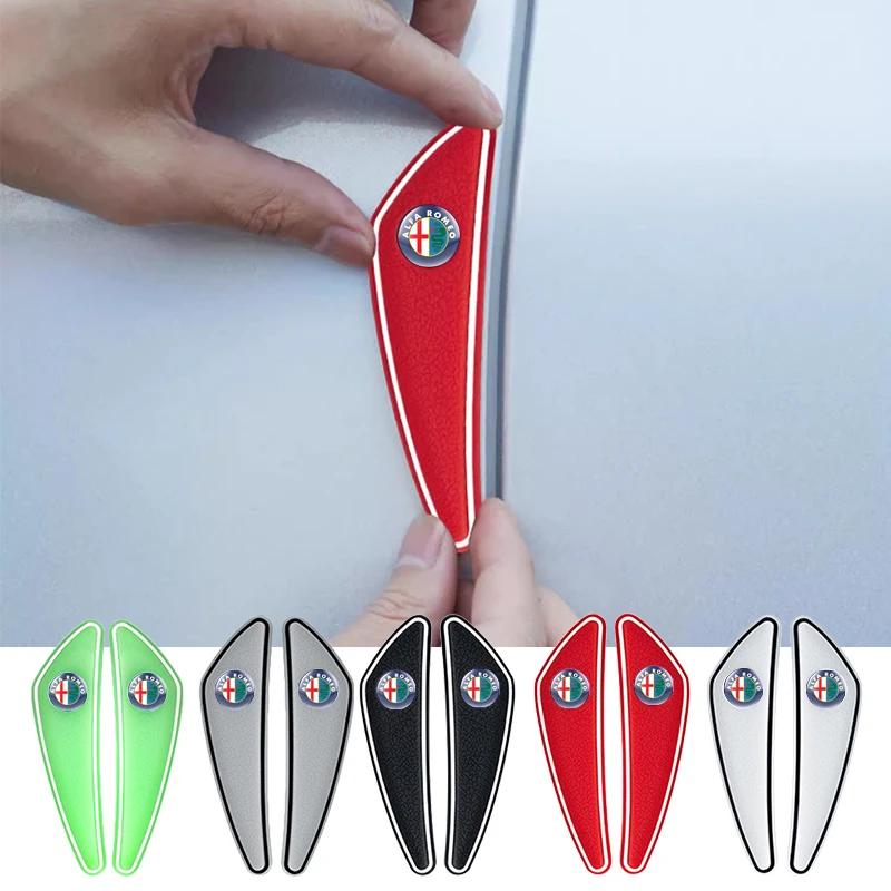 4Pcs Car Door Anti Scratch Protection Strips For Alfa Romeo Giulia Stelvio Giulietta 156 159 147 Mito Tonale Brera Disco