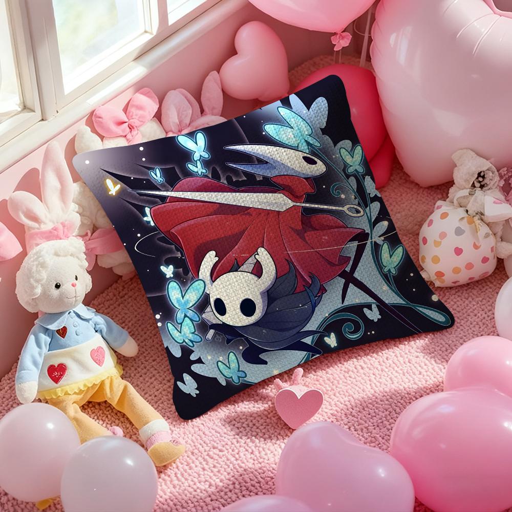 Игровой H-Hollow Knight Наволочка Натуральный Лен Чехол на Подушку Двусторонний Принт Декоративная Наволочка для Дивана Домашний Декор Подарок