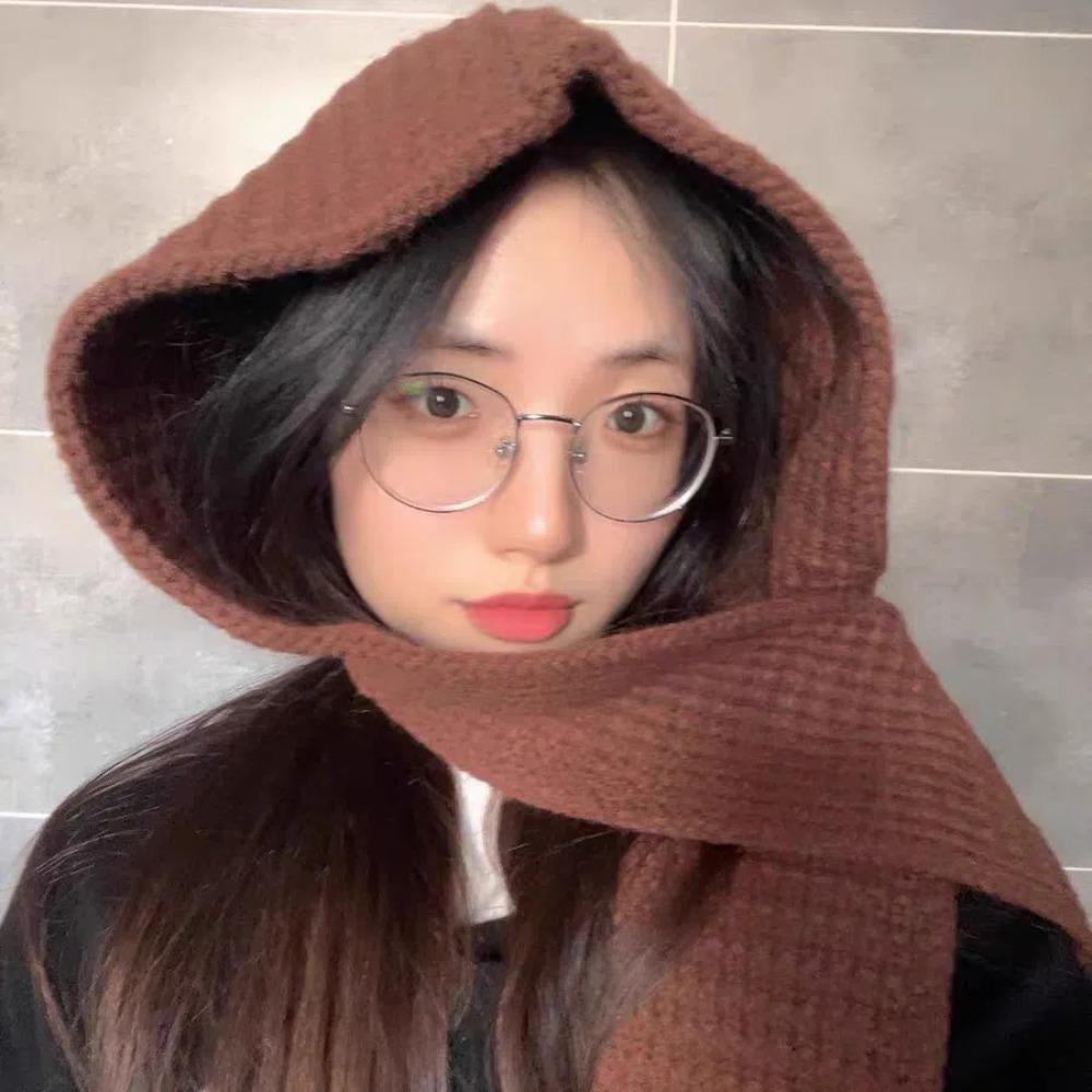 Акриловые волокна Вязаные шапки с капюшоном Треугольный зимний шейный платок Шапка Воротник для шеи Шапки-бини Шапки Работа