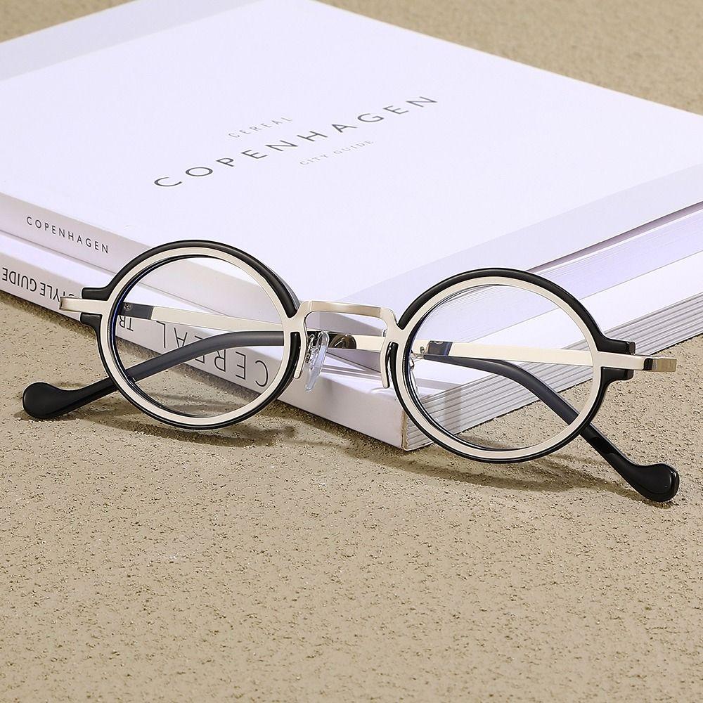 Металлическая оправа Панк Очки Y2K Очки Винтажные Маленькие Круглые Солнцезащитные Очки для Женщин и Мужчин