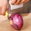 Stainless Steel Onion Cutter Holder Food Slicers Assistant Tomato Onion Slicer Holder Vegetables Cutting Fork Kitchen Gadgets