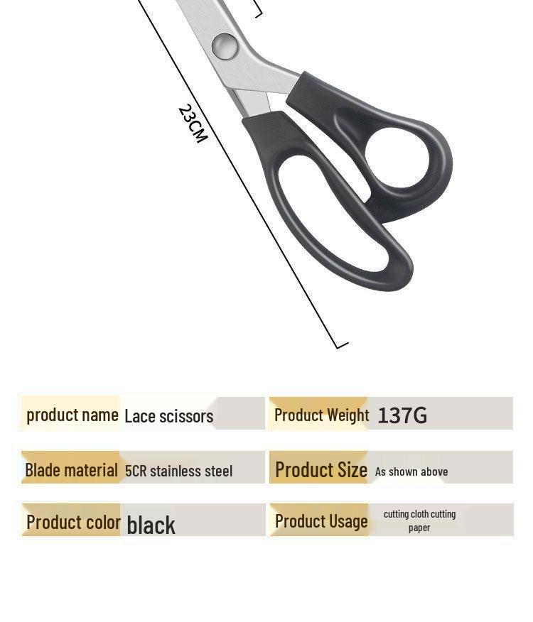 Кружевной оверлок без шитья, фигурные ножницы: Большие волнистые портновские ножницы из нержавеющей стали для краев