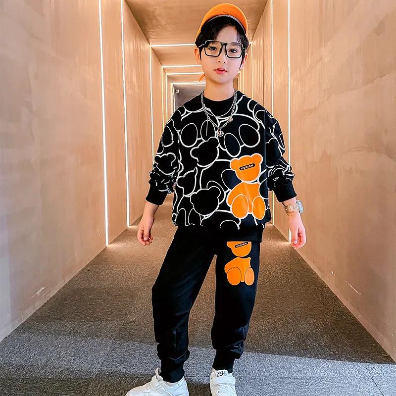 Autumn Boys' Long-Sleeve Sweatshirt & Pants Set – Trendy Children's Sportswear