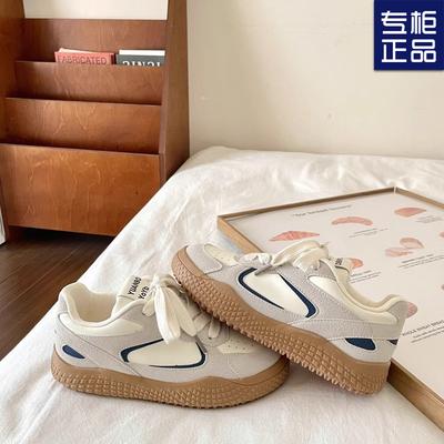2024 новые популярные ретро туфли на толстой подошве в гонконгском стиле женские корейские белые туфли универсальные нишевые простые спортивные туфли