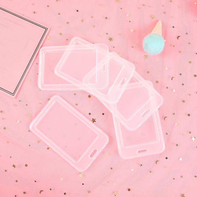 Transparent Card Set Custom Plastic Bus Card Cover Badge Protector