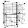 3114033 vidaXL Pet Cage with 12 Panels and Door Black 35x35 Cm