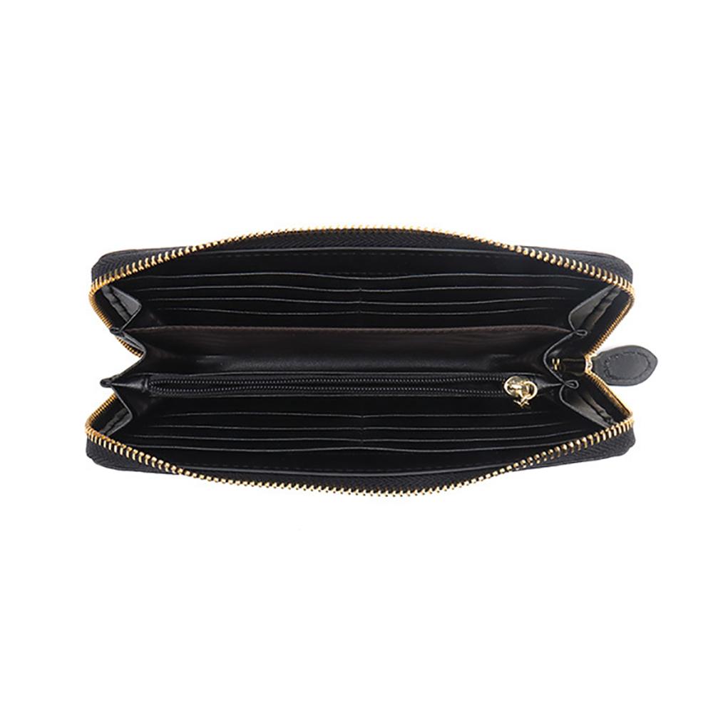 New Women Genuine Leather Long Wallet, Hand Braided Sheepskin Clutch Bag, Minimalist Leather Purse Multi Card Slots Card Holder