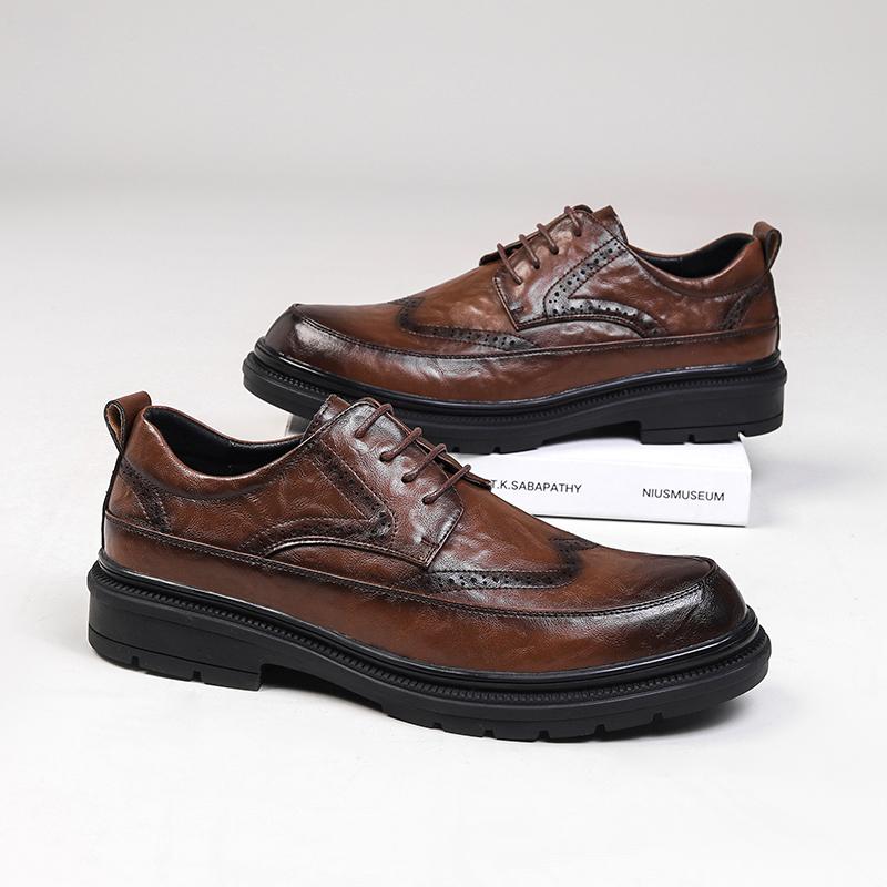 Мужские туфли Harajuku в корейском стиле, уличная одежда, деловая, повседневная, на толстой платформе, натуральная кожа, свадебные туфли, мужские кожаные туфли для мужчин