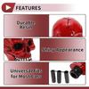 HEROFFIX 8,7 см Ручка переключения передач в виде черепа, Универсальная ручка переключения передач, Пластиковая ручка рычага переключения для автоматических и механических автомобилей, с 3 адаптерами, Красная, 1 комплект