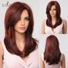 Medium Length Dark Red Synthetic Wig Women's Hair Wig Side Part Africa American Wig Heat Resistant