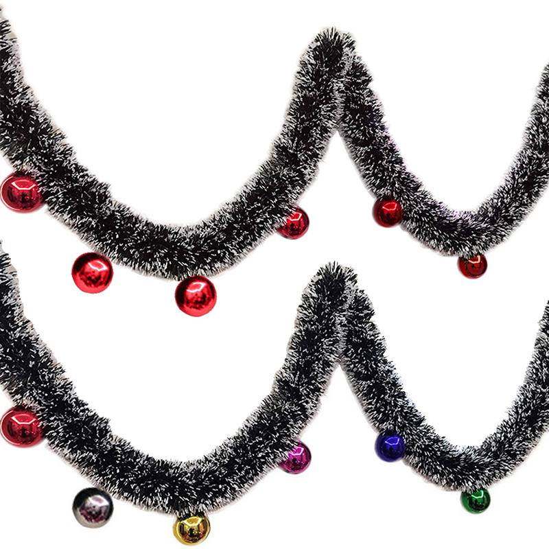 Настенный декор для дверей, украшения для рождественской елки, 2 м, рождественская гирлянда, полоски с мишурой, новая домашняя вечеринка