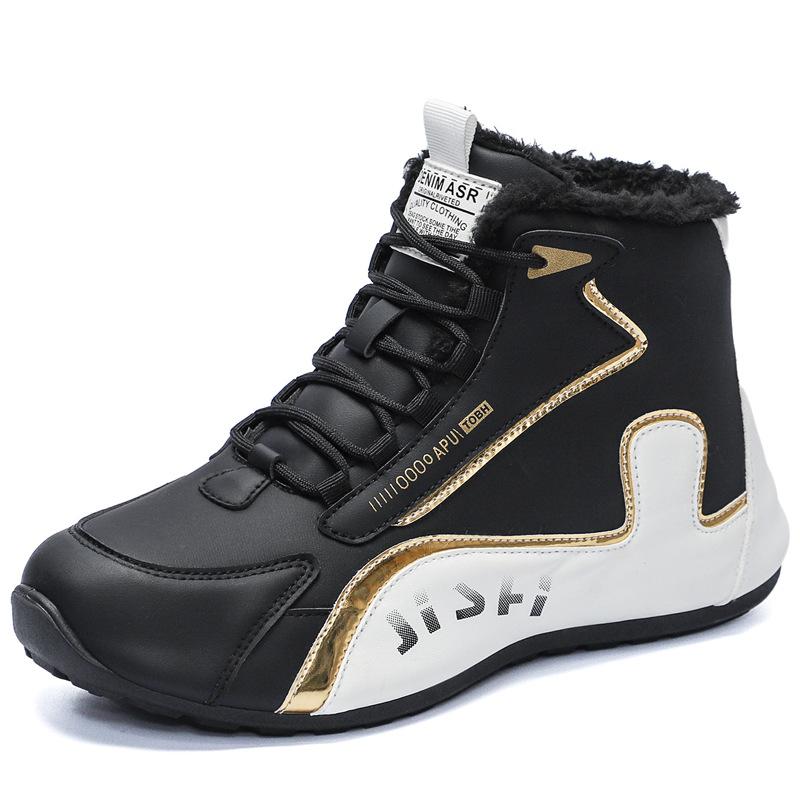 2024 зима новые бархатные мужские туфли утолщенные теплые модные мужские повседневные туфли корейская версия трендовые высокие спортивные туфли