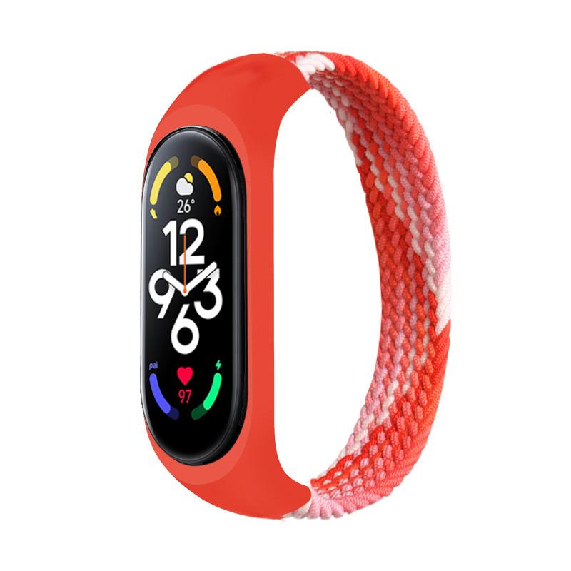 Браслет для Xiaomi Mi band 6 7 Ремешок Нейлоновый плетеный solo loop pulseira браслет Miband5 Ремешок на запястье ремешок Mi band 5 4 3 6 correa