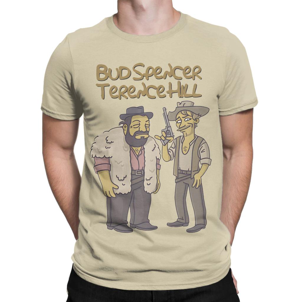 Футболки Bud Spencer And Terence Hill Унисекс 100% Хлопок Новые Футболки с Круглым Вырезом Топы с коротким рукавом Новое Поступление