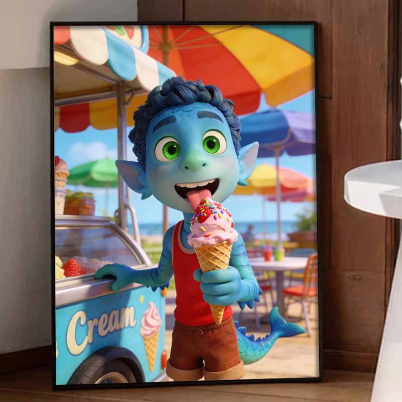 Disney DIY diamond painting 5d full diamond cross stitch diamond Ian's Summer ice cream boy with sprinkles living room bedroom decorative painting