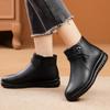 Зимняя обувь Черные женские кожаные водонепроницаемые толстые плюшевые теплые зимние ботинки женские ботильоны женская хлопковая обувь