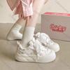 Fashion Comemore Cute Bread Shoes Thick-Soled White Sneakers Women's 2025 New Spring Autumn Casual Lace Up Round Toe Board Sneaker Shoes
