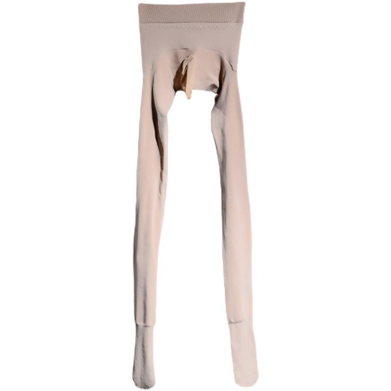 Мужские бесшовные зимние колготки с высокой талией - бархатная подкладка, сексуальные леггинсы с девятью точками