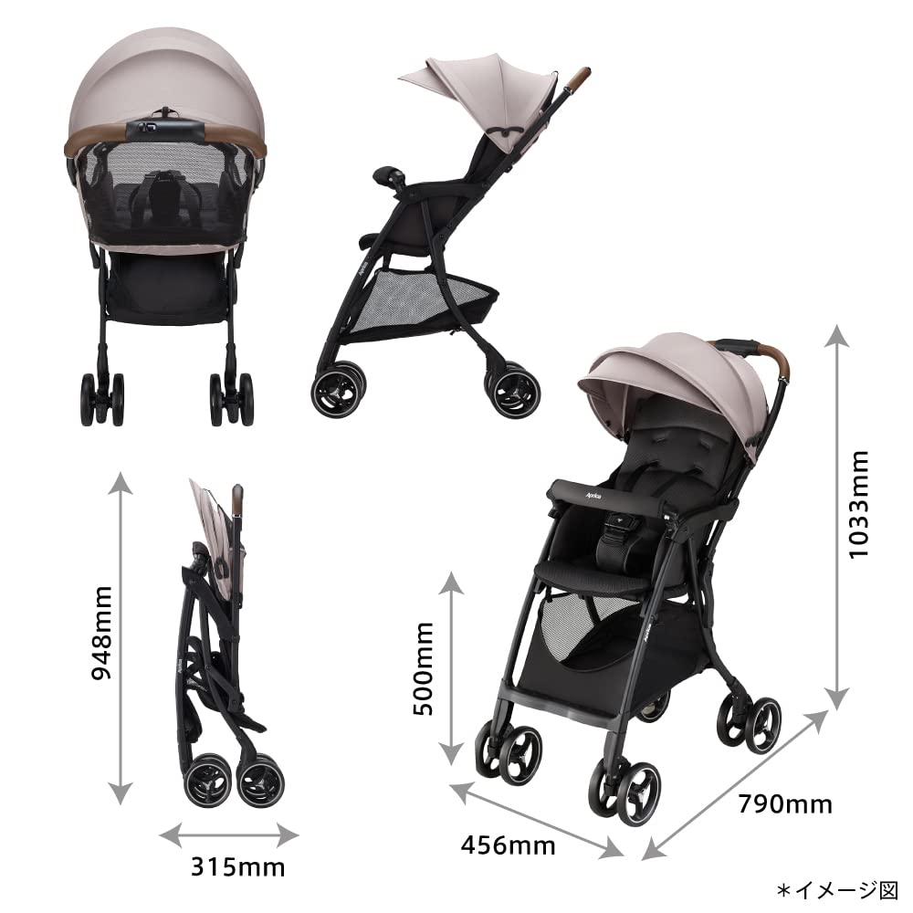 Aprica B Type Stroller Magical Air Free от 7 до 36 месяцев Легкая Компактная 4-колесная Free (бежевый) [Модель 2023 г.]