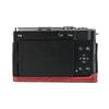 Получехол для камеры из ПУ кожи с рисунком личи для Panasonic Lumix S9 с отверстием для батареи, магнитная нижняя крышка