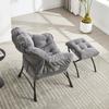 Fauteuil inclinable avec repose-pieds, accoudoirs et poches latérales Fauteuil de lecture avec repose-pieds Fauteuil d'angle gris