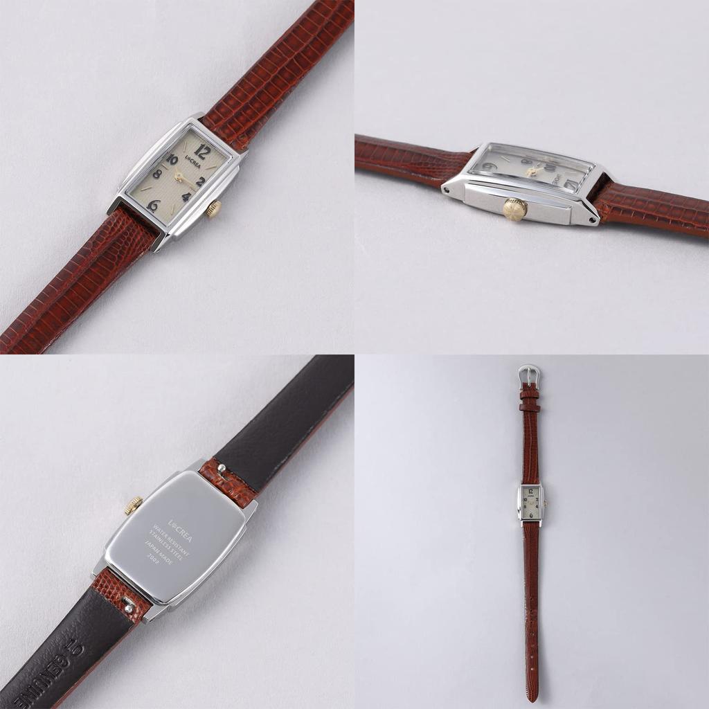 Solar Watch Made In Japan LeClair Genuine Lizard Leather [LCREA] Women's (RECTANGLE/Silver, Belt/LC2002-SSTBR)