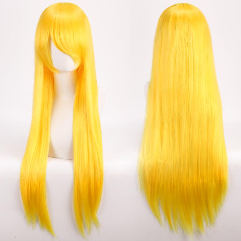 Colorful 80cm Long Straight Cosplay Wig for Anime & Historical Costumes