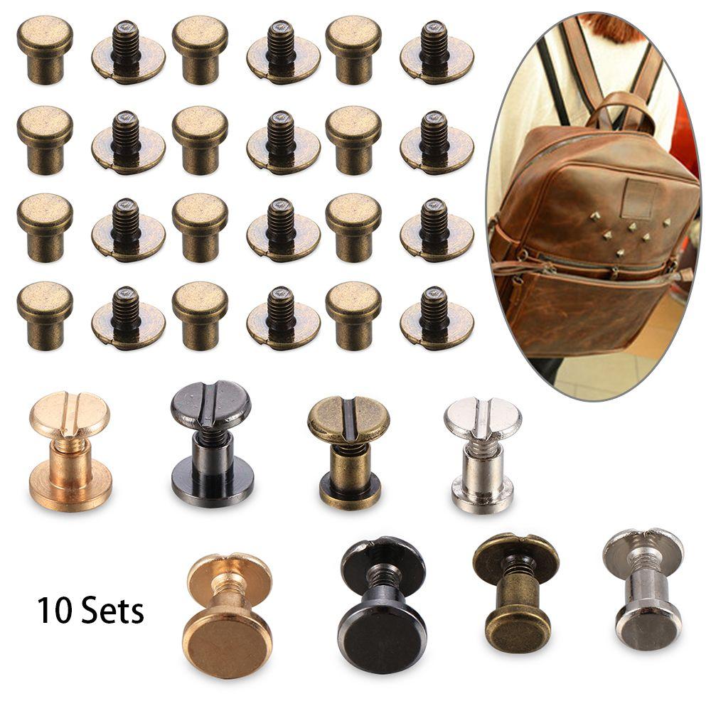 10sets Shoes DIY Decoration Nail Garment Leather Craft Nail Rivets Cloth Button Screw Brass