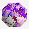 1pc Hello Kitty Christmas Edition Automatic Opening/Closing Umbrella with Foldable Design, 8-Rib Iron Frame Outdoor Umbrella, Festive Gift for Fans, T