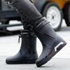 Rain Boots for Men Loafers Waterproof and Non-slip Gum Man Shoes High Quality Cheap New Gumboots Water Without Lacing Rainy Day