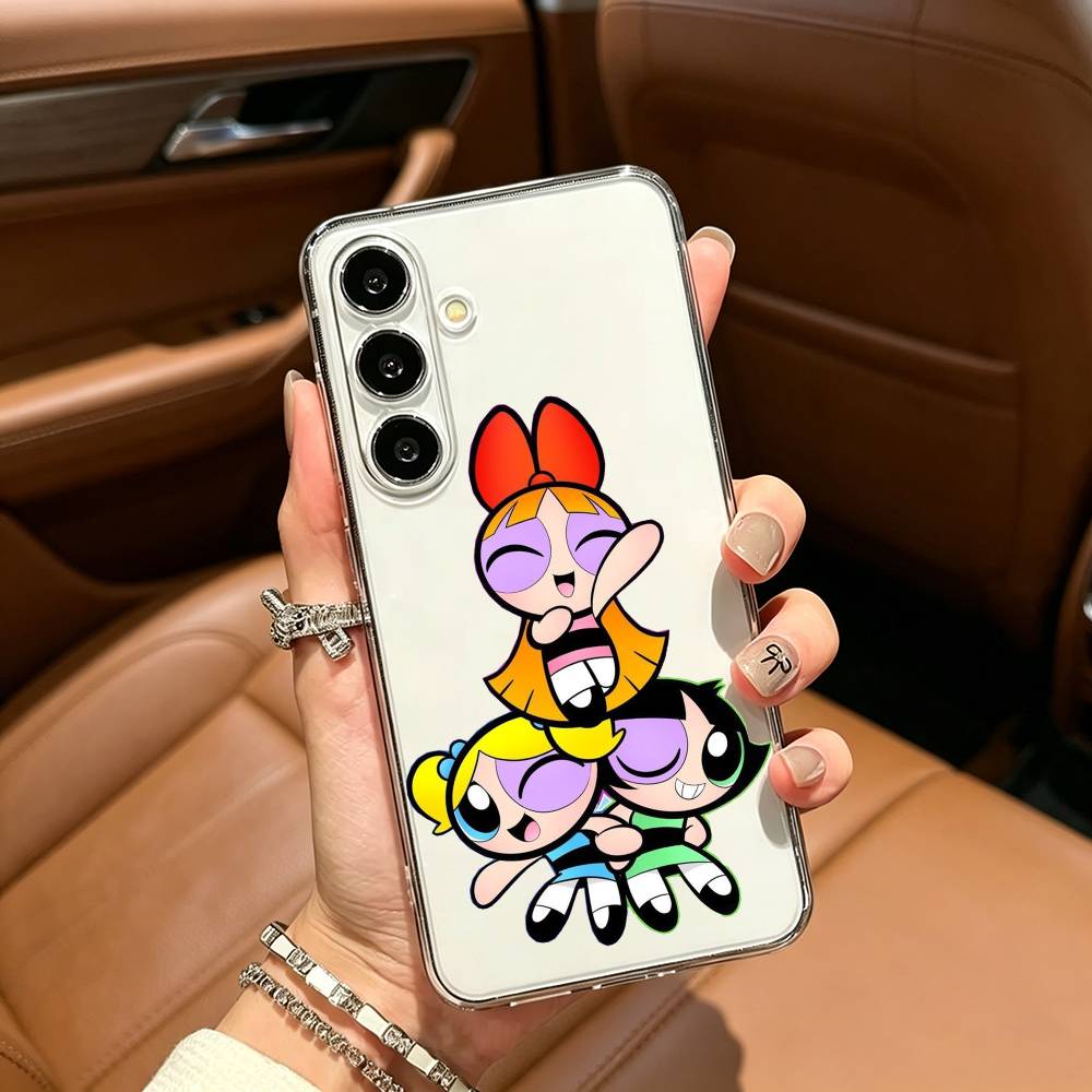Милый Прозрачный Чехол для Телефона с Мультяшными Девочками The P-Powerpuff-es для Samsung Galaxy A71, A70, A52, A51, A40, A30