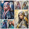 New Arrival Sale 5D Diamond Painting Woman Tiger Owl Full Square Round Drill Animal Cross Stitch Fairy Embroidery Mosaic Art