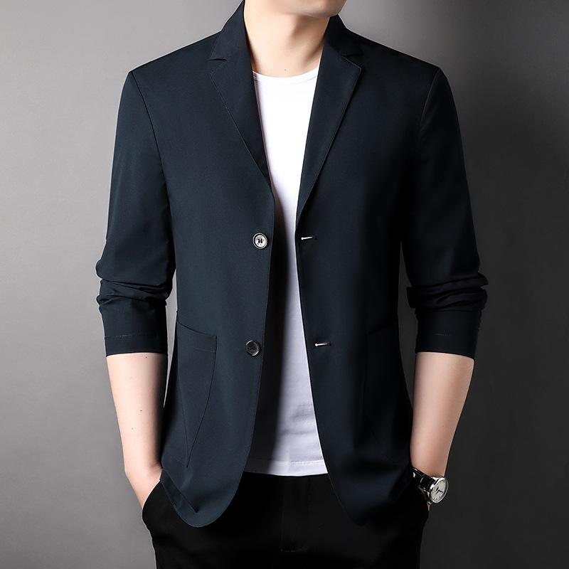 Мужской летний тонкий костюм, куртка из ледяного шелка с защитой от солнца, универсальный повседневный костюм высокого класса для мужчин