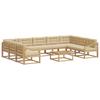 Outdoor Sofa Set with Cushions 10 pcs White and Beige