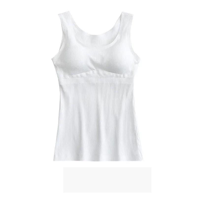 Бесшовный жилет, женское нижнее белье, цельный жилет с подтяжками, с накладкой на груди и приталенной нижней рубашкой, женский