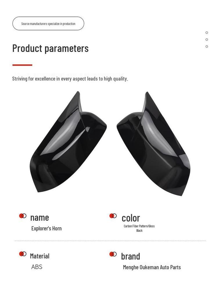 Ford Explorer 16-19 Rearview Mirror Cover for Bull Horn Modification