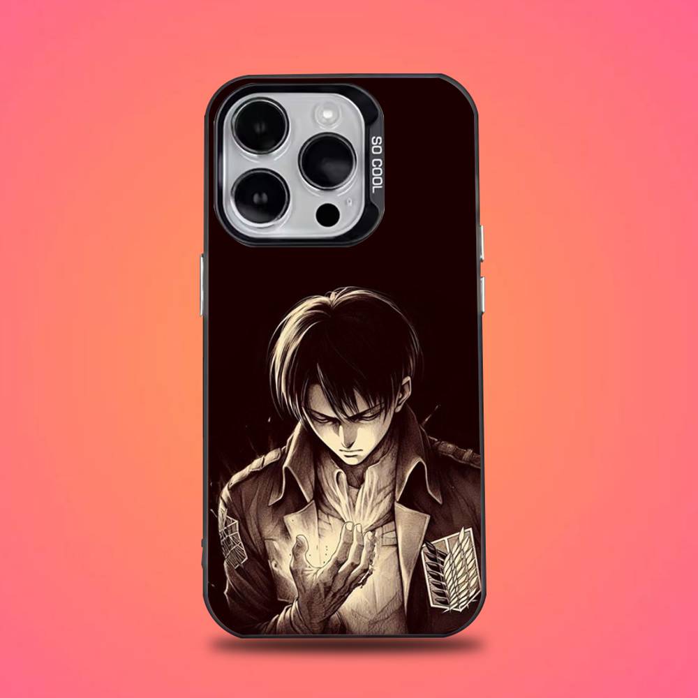 Чехол для телефона Levi Ackerman Атака Титанов Для iPhone 16,15,14,13,12,11,Mini,Pro,E,SE4,XS,MAX Черный Конфетный Матовый Чехол