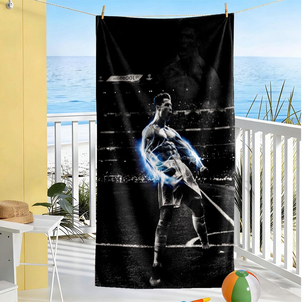 Ronaldo's Iconic Skills Beach Towel Super Soft & Absorbent Comfortable Lightweight