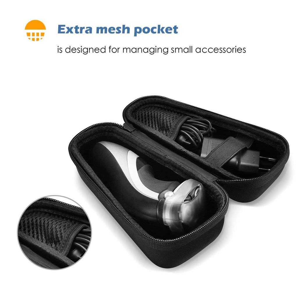 ProCase Travel Hard EVA Защитный чехол для бритвы Philips Norelco OneBlade Чехол с ремешком Совместимость с гибридной электрической бритвой Philips Norelco OneBlade